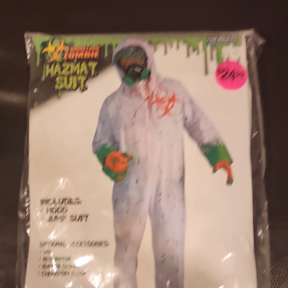 Hazmat Suit Costume for Adult - White and Green
